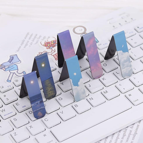 24 Pieces Bookmark, Magnetic Book Markers Landscape Magnetic Bookmarks Magnet Page Markers Set Assorted Book Marks for Students Reading (QS101)...