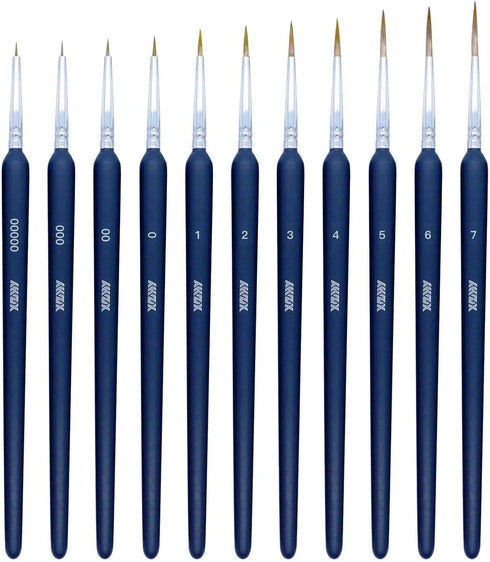 11Pcs Fine Detail Paint Brushes Set Fine Tip Paint Brush Miniature Mini Paints Brush for Watercolor, Oil, Acrylic, Face, Nail, Scale Model Paintin...