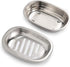 IMEEA Silver Soap Dish SUS304 Stainless Steel Brushed Soap Dish with Drain Bathroom Soap Holder...