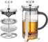French Press Coffee Maker Carafe Coffee Presser Heat Resistant Glass with 3 Level Filtration System Stainless Steel Brews Coffee and Tea Press 12 ...