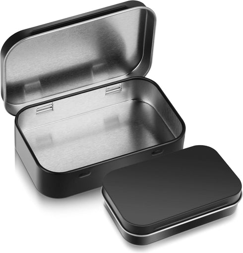 Metal Rectangular Empty Hinged Tins Tin Containers Empty Metal Tins Box Small Empty Tins with Lids Rectangular Hinged Tins Mini Portable Box Conta...