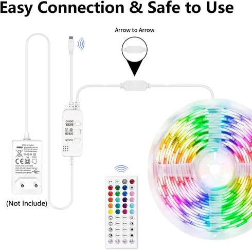 iNextStation 44 Keys IR Remote RGB Led Controller, Bluetooth RGB LED Strip Controller with APP Control/Music Sync RGB 4-Pin Controller DC 5-24V fo...