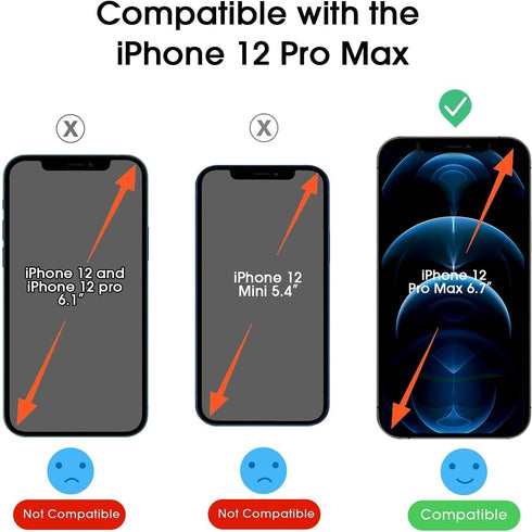 amFilm Magnetic OneTouch 3 Pack Compatible with iPhone 12 Pro Max 6.7" Screen Protector Tempered Glass Accessories, Premium Easiest Installation K...