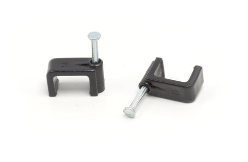 THE CIMPLE CO - Siamese Coaxial Cable Clips, Cat6, Electrical Wire Cable Clip, 1/2 in Nail Clip and Fastener, Black, Double(50 Pieces per Bag)...