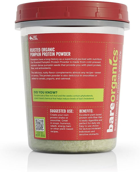BareOrganics Pumpkin Protein Powder, 12 oz...