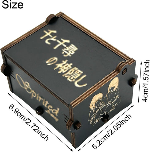 Pursuestar SpAway Always with me Wind Up Music Box, Vintage Engraved Wood Mechanism Musical Gifts for Anime Fans Birthday Valentine's Day Christma...