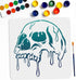Skull Stencil 11.8×11.8inch Large Melting Skull Stencils for Painting with Paint Brush Square Skeleton Templates for Wood Canvas Paper Fabric Wall...