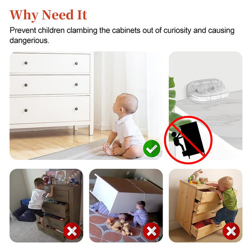 EUDEMON Baby Safety Anti-Tip Furniture Anchor Straps, Furniture Anti-Tip Wall Holder for Children&Pets, Childproof Anti-tip Furniture Wall Anchors...