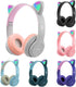 Kids Headphones, Cat Ear LED Light Up Bluetooth 5.0 Foldable Wireless Gaming Headset for Kids Adult, Built-in Mic Noise Cancelling Over Ear Headph...