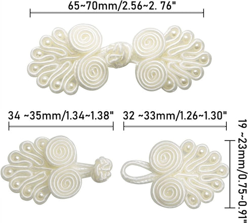 10PCS Chinese Closure Buttons, Chinese Knots Frog Buttons Closure Sewing Buttons Fasteners for DIY Sewing Sweater Cheongsam Cloak Coats Scarf Card...