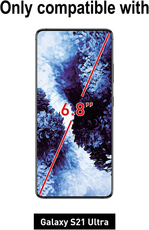 AACL Screen Protector for Samsung Galaxy S21 Ultra 5G,6.8 Inch,Curved Tempered Glass,Compatible with Ultrasonic Fingerprint Scanner,2 Pack,Black.....