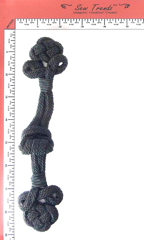 Chinese Frogs Button Closures Hook & Eye Fastener - Sewing Quilting Renaissance Dance Hawaiian Bridal Costumes Outfit Drapery Decor- Black-Very La...
