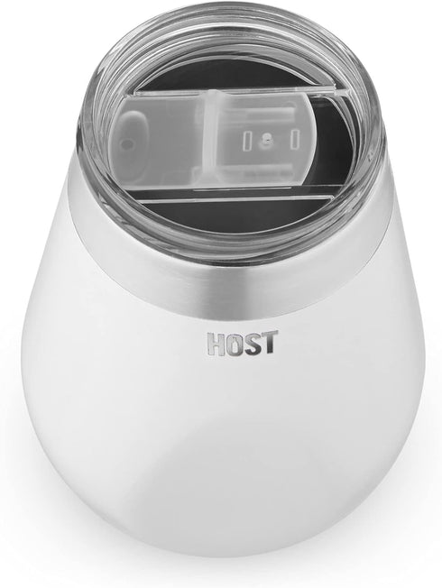 Host Wine Freeze Replacement Lids for Tumblers - Set of 2, Sliding Tab Closure, Travel Cup Lid for Wine Freeze Cooling Cup, Clear...