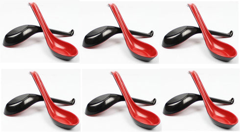 JapanBargain 4623, Chinese Soup Spoons with Hook Japanese Soup Spoons Wonton Soup Spoons Rice Spoons Pho Spoons Ramen Soup Spoons Dinner Spoons, B...