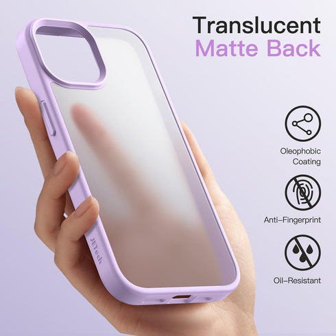 JETech Matte Case for iPhone 14 6.1-Inch, Shockproof Military Grade Drop Protection, Frosted Translucent Back Phone Cover, Anti-Fingerprint (Light...