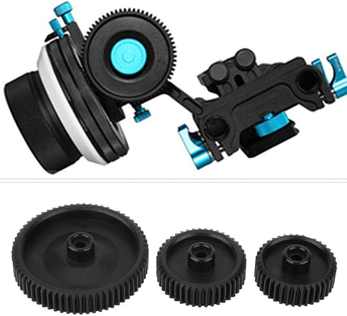 3PCS Follow Focus Gear, M0.8-38T Gear + M0.8-43T Gear + M0.8-65T Gear, Follow Focus Focusing Gear Kit for DP3000...
