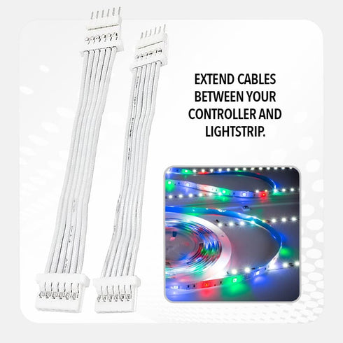 Extension Cable for Philips Hue Lightstrip V4 Lighting - LED Strip LED Lighting - Extension Cable - White (extension 0.16ft (2 pcs)...