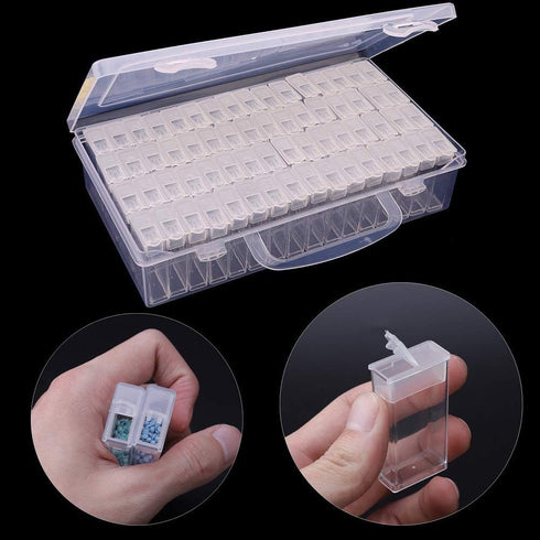 64 Grid Diamond Embroidery Box Jewelry Drill Storage Boxes Clear Plastic Diamond Painting Accessories Boxes for DIY Craft...