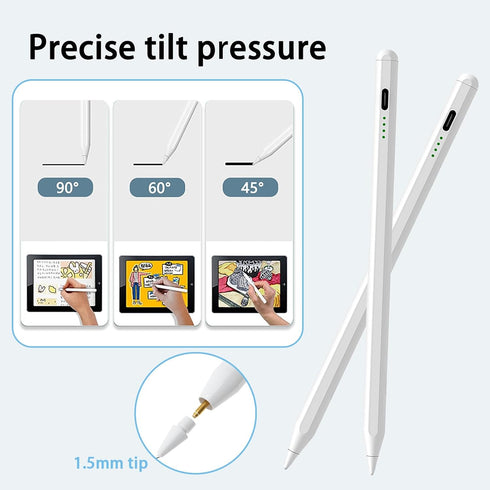 Stylus Pen for iPad, Fast Charging Apple Pencil 1st Generation, Tilt Sensitivity & Palm Rejection, Compatible with iPad Pro 11"/12.9", iPad Mini 5...