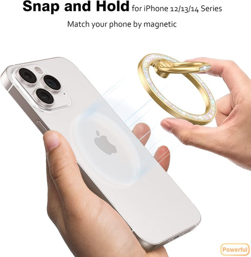 Allengel Magnetic Phone Grip & Stand for MagSafe - Strong Magnetic Finger Ring Holder, 360° Rotation and 180° Flip Compatible with iPhone and Smar...