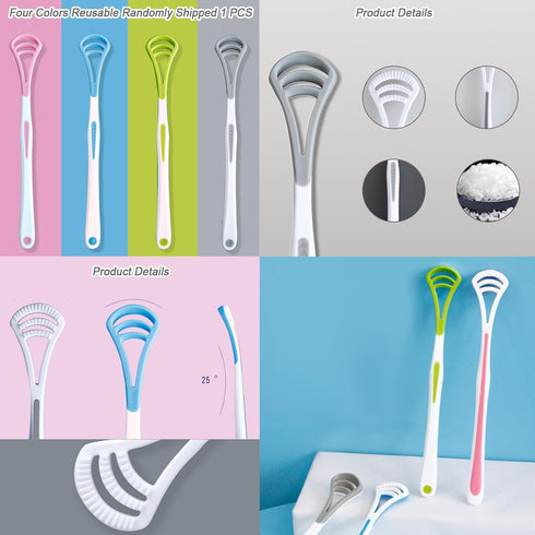 Tongue Scraper for Adults Kids, Tongue Cleaner for Oral Care, Silicone Tongue Brush Double-Side, Oral Scrapers for Reduce Bad Breath (3 Pack)...
