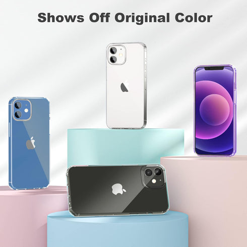 Compatible with iPhone 12 Case & 12 Pro Case Clear Soft Transparent Shockproof Protective Slim Thin Bumper Phone Cover for 12 and 12 Pro - 6.1 inc...