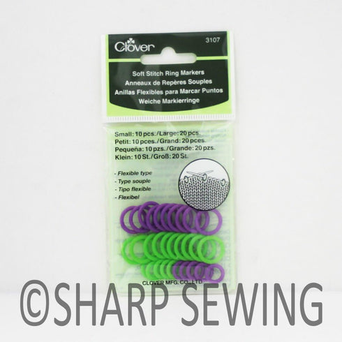 Clover Soft Stitch Ring Markers, Multicoloured, 5" Height, 2.6" Length, 0.2" Width...