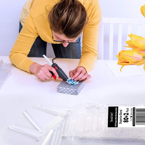 ELDVAP Mini Size Hot Glue Sticks 4" and 0.27''Diameter 82 Pack Multipurpose Hot Glue Gun Sticks for Kids Adults DIY Art Craft Gluing Sealing Repai...
