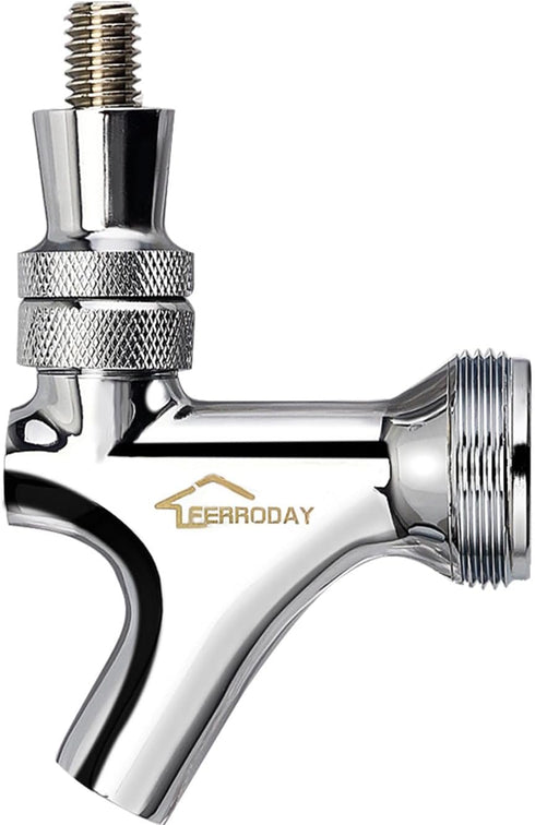 FERRODAY Stainless Steel Core Draft Beer Faucet Polished Brass Beer Faucet for Keg Tap Tower Beer Shank & Kegerator Beer Faucet Classic Beer Dispe...