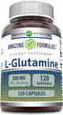 Amazing Formulas L-Glutamine 500mg 120 Capsules Supplement | Non-GMO | Gluten Free | Made in USA...