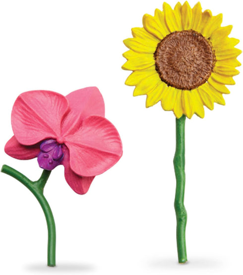 Safari Ltd. Flowers TOOB - Mini Figurines of Rose, Tulip, Hibiscus, Bird of Paradise, Daffodil, Sunflower, Lotus, Orchid - Educational Toy Figures...