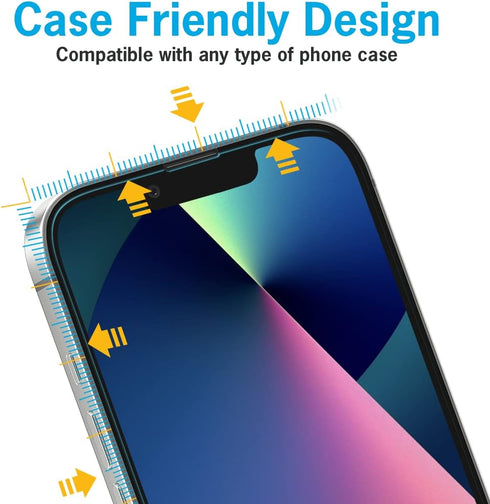 Simple Snap Tempered Glass Screen Protector Compatible with iPhone 13 Mini — Invisible Premium Protection that is Fingerprint Free, Bubble Free an...