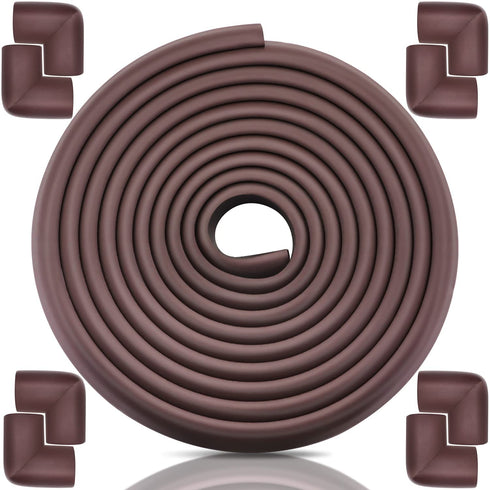 Baby Proofing Edge Corner Protector, 20.5 ft (18.1ft Edge + 8 Corners) Baby Proof Corner Guards ,Thick Table Bumper Guard, 3M Pre-Taped Corners, S...