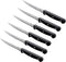 Steak Knives Set of 6, Black Full-Tang Triple Rivet Serrated Stainless Steel Sharp Blade Flatware Steak Knife Set, 4.5 Inches, For Restaurant Kitc...