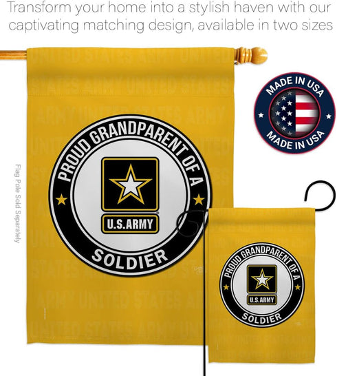 Breeze Decor Proud Grandparent Soldier Garden Flag Armed Forces Army Rangers United State American Military Veteran Retire Official House Decorati...