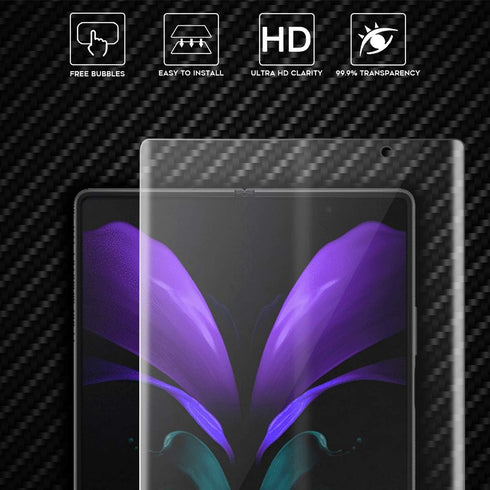 Orzero (2 Sets) Compatible for Samsung Galaxy Z Fold 2 5G, 2 Pack TPU Front Screen Protector and 2 Pack Inner Screen Protector High Definition Bub...