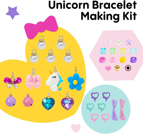 Tomons Charm Bracelet Making Kit for Girls, Beads for Jewelry Making Kit, Arts & Crafts Gift for Ages 3-12, Girls Toys 3 4 5 6 7 8 9 10 Year Old G...