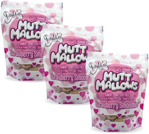 The Lazy Dog Cookie Co. Soft Dog Treats, Mutt Mallows Strawberry Smoochies, for Small, Medium and Large Dogs, Wheat-Free, Baked in The USA, 5 oz. ...