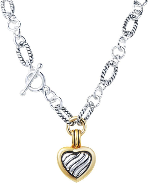 UNY JEWEL Jewelry Fashion Trendy Pendants Antique Pendant Heart Cable Wire Desinger Inspired Women Charms Necklace Gift...