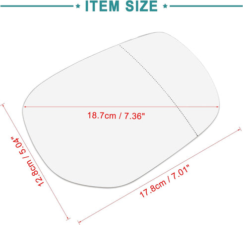 ACROPIX Right Passenger Side Rearview Heated Mirror Glass Replacement Fit for Infiniti Q50 with Backing Plate - Pack of 1 White Glass...