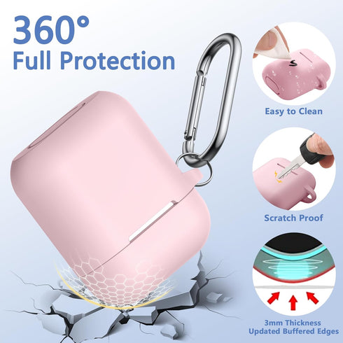 Lerobo for Airpods Case Cover, with Cleaner Kit and Magnetic Airpod Strap Anti-Lost Cord Sports Lanyard,Soft Slicone Cover Compatible with Apple A...
