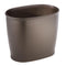 IDesign Oval Plastic Trash Can for Bath, Bedroom, Office - The Kent Collection – 12" x 8" x 10", Bronze...