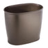 IDesign Oval Plastic Trash Can for Bath, Bedroom, Office - The Kent Collection – 12" x 8" x 10", Bronze...