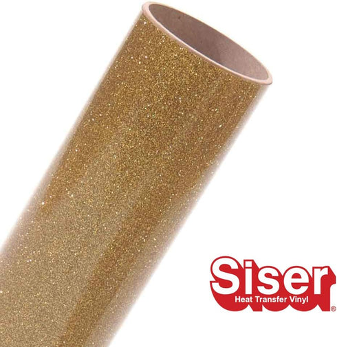 Siser Glitter HTV 11.8"x5ft Roll - Iron on Heat Transfer Vinyl (Old Gold)...