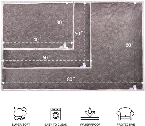 Qeils Dog Blankets for Small Dogs - Waterproof Cat Blanket Washable - Sherpa Fleece Puppy Blanket, Soft Plush Reversible Throw Protector for Bed C...