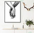 Kiddale Love and Hand in Hand Wall Art Canvas Print Poster,Simple Fashion Black and White Sketch Art Line Drawing Decor for Home Living Room Bedro...