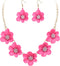 Flyonce Flower Necklace for Women, Summer Boho Floral Flower Choker Necklace with Earrings Holiday Flower Jewelry...