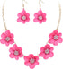 Flyonce Flower Necklace for Women, Summer Boho Floral Flower Choker Necklace with Earrings Holiday Flower Jewelry...