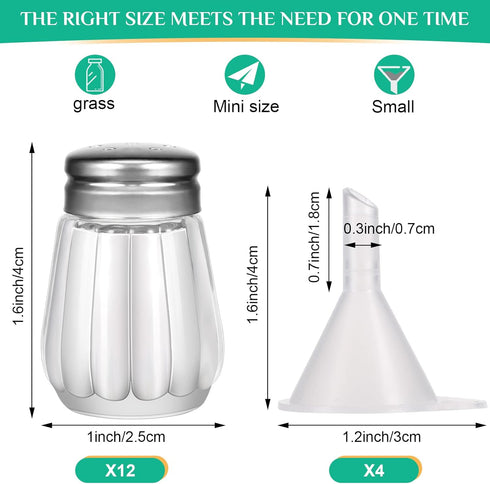 12 Pcs Cube Shape Mini Salt and Pepper Shakers Bulk 0.5 oz Small Cube Glass Spice Shaker with Plastic Mini Funnels for Wedding Kitchen Restaurant ...