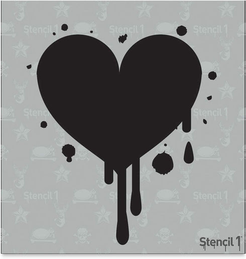 Stencil1 Heart Dripping Stencil Durable Quality Reusable Stencils for Painting - Create Stencil Crafts and Decor - Decor on Walls Fabric & Furnitu...